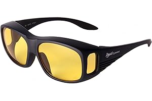 Rapid Eyewear Night Time Driving Over Glasses with Anti - Glare & Anti - Dazzle Tinted Yellow Lenses That Help with Vision. Fit Over Your Specs. Mens & Womens