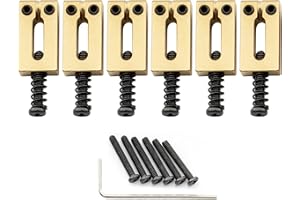 Musiclily Ultra 10,5mm Sellette in Ottone per Ponte Tremolo Chitarra Elettrica tipo Strat Tele, Dorato (Set di 6)