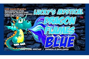 Mystical Fire Dragon Flames Blue Flame Colorant Vibrant Long-Lasting Pulsating Blue Flame Color Changer for Indoor or Outdoor Use 25-gram Packets 6 Pack