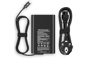 ATTNINE Cargador USB C 65w 20V 3.25A DELL PC Portatil para DELL Latitude 3400 3500 7300 7400 Xps 12 13 15 9250 9343 9350 9360 9365 9370 Chromebook 3380 5190 Venue 5855 5056 Cable de alimentación de Tipo C