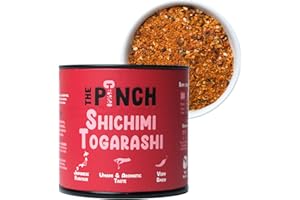 THE PINCH Shichimi Togarashi Sazonador Japonés, Picante, 100% Natural y Sin Sal. Fácil de Usar en Ramen, cerdo, salmón, pollo, tofu, setas y tempura. Con Pimienta de Sichuan. Paquete 45g.