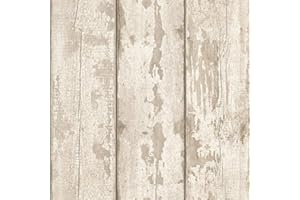 Arthouse | White Washed Wood Wallpaper | Realistic Photographic Wood Effect Wallpaper | Light and Spacious Room Design | 1005 x 53cm