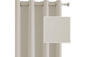 Ystyle Tende Oscuranti per Interni 2 Pezzi, 140x225 CM, Termiche Isolanti, Anti-Rumore, con Anelli, Tenda Moderna Per Camera da Letto e Soggiorno, Beige