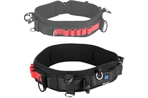 PULUZ Cinturón multifunción para cámaras SLR/DSLR, correa ajustable para la cintura con gancho para colgar accesorios de fotografía, apto para fotógrafos al aire libre, Rojo -, 88cm*8cm