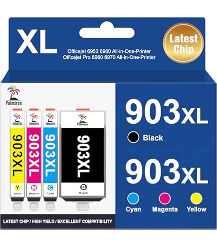 Pack de 4 cartouches d'encre HP 903 Noir et couleurs