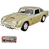 Toy Diecast Metal ASTON MARTIN DB5 Model Car Box Collectible Figure 1:24 Scale Beige and Green Color (Brown)