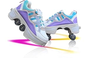 LDTXH Pattini a rotelle 2-in-1 Multi-Purpose Scarpe Inline Roller Shoes Skate Rollerblades Donna Regolabili Trekking Regalo Speciale per Adulti Unisex