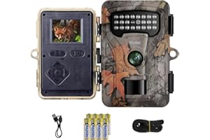 Cámara Fototrampeo Rollei HD-30, 48MP 4K Camara de Caza con Visión Nocturna y Sensor de Movimiento Cámara de Fototrampeo con Batería y Pantalla IPS de 2'' IP54 Disparo de 0,1s Camara Caza Nocturna