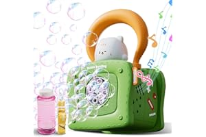 LUMSTAR Bubble Machine for kids with Lights & Music,Portable Automatic Bubble Maker Toys for Kids Boys Girls Baby Toddlers,Bubble Blower for Indoor Outdoor Wedding Party Birthday Gifts Garden Bath