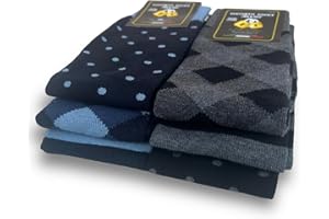 Lucchetti Socks Milano Set da 6 Paia di calze uomo lunghe caldo cotone colorate tendenza pois fantasia fashion Made in Italy