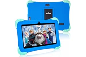 Fivahiva Kids Tablet 7" HD Display Android 12 with Proof Case, 2GB+32GB/WIFI/Bluetooth/Parental Control/Dual Camera, Children for Ages 3-10