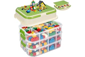 ZgoEC Förvaringslåda för Lego Byggstenar, Stapelbar 4 Nivåer Sorteringslåda