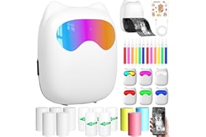 NLMWTI Mini Imprimante Portable, Imprimante Thermique Instantanée sans Fil Bluetooth avec 14 Rouleaux de Papier, imprimante Etiquette autocollante pour iOS & Android, pour Notes, Photos, Journal