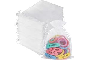 YDAKGUEY organzapåsar, 100 stycken små presentpåsar, organza-påsar med dragsko du kan använda som bröllop godispåse smyckespå