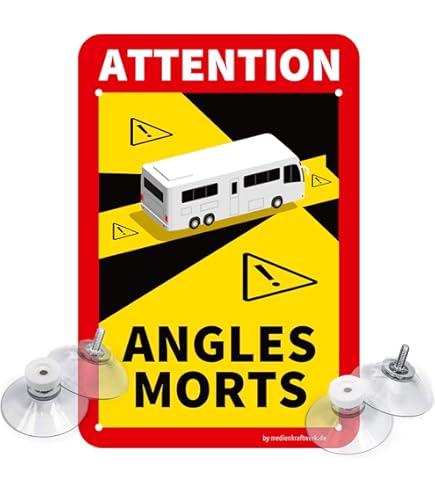 Attention Angles Morts Autocollant 25x17cm Obligatoire En France Pour Les Véhicules