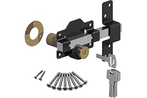 Gatemate 1490196 70mm Long Throw Gate Lock Double Locking 5 Keys Stainless Steel Gatemate