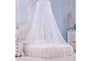 FASWIN Tebery Mosquito Bed Net | Large Screen Netting Bed Canopy Circular Curtain | Keeps Away Insects & Flies | Home & Travel