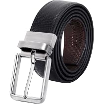 CREATURE Men's Genuine Leather Reversible Belt – Black/Brown, Italian Leather, Free Size