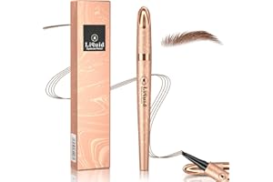 FRXVUC Augenbrauenstift mit Gabelspitze, Microblading Wasserfest Brauenstift, Wischfest Flüssiger Eyebrow Pen, schnell trocknend und langlebig, Erzeugt mühelos natürlich aussehende Brauen (B-Hellbraun)