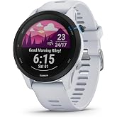 Garmin Forerunner 255 Music, GPS Running Smartwatch, Music Storage, Advanced Metrics, Pay, 14-Day Runtime, White (Renewed)