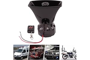 ‎FARBIN FARBIN Loud Polizei Sirene Horn Lautsprecher mit Fernbedienung 7 Sounds 12V 100W Wireless Notfall Sound Verstärker Alarm Horn