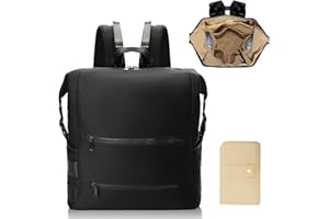 MISS FONG Baby Changing Bags Changing Backpack Neoprene Large Nappy Backpack,Travel Baby Bags with 15 Baby Bag Organizer,Foldable Changing Mat, Stroller Straps for Moms and Dads-Black