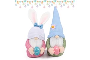 BGNXHYB 2 piezas de peluche enanos muñecos colgantes de Pascua, conejo de Pascua, gnomo de conejo de Pascua, decoración de Pascua, para primavera, conejito de Pascua, decoración de vacaciones