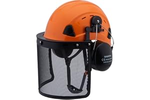 UNINOVA Gartenbauliche Forsthelm Schutzhelm mit Gesichtsvisier und Ohenschützern für Baumdienstleistung Baumschinitt Baumsägen Gartenschnitt