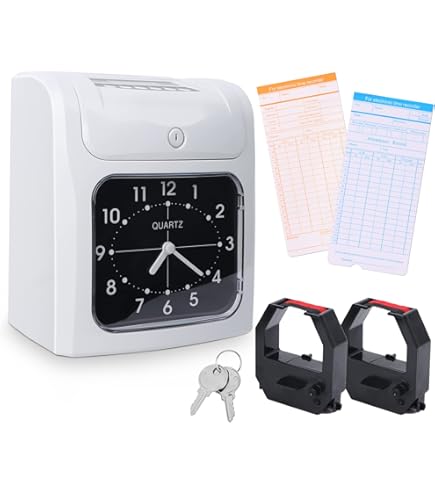 Timbratore Per Dipendenti TimbraCartellini Con Orologio - Rilevatore Presenze Per Ufficio Con 50 Schede Rilevatore Di Presenze