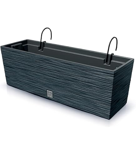 Fioriera Da Balcone Wave 60 Cm: Fissa Alla Ringhiera, Resistente Alle Intemperie, Incl. Perni
