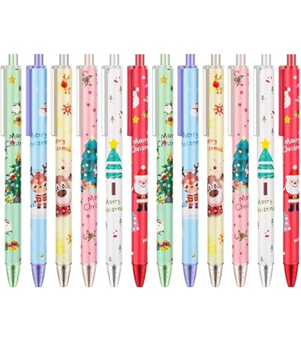 30 Stylos à Bille De Noël – Motifs Père Noël, Bonhomme De Neige, Flocons – Pour école, Cadeaux, Bonbonnières, Fêtes En Famille