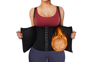 Bingrong Fajas Reductoras Mujer Abdomen Faja Lumbares Deportivo Sauna Chaleco para Mujer Neopreno Waist Trainer de Sudoración Efecto Fitness Comprecion de Doble Ajuste Shapewear