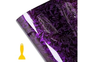 Wellzenith Geschmiedete Carbon Folie,150 * 30cm Selbstklebend Autofolie aus Vinyl,Forged Carbon Folie Vinylfolie (Lila)