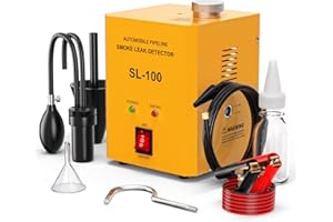 GODIAG SL100 Smoke Machine Automotive Leak Detector, DC12V EVAP Evap Vacuum Smoke Diagnostic Tester, Pipeline Fuel Leakage Detector for Motorcycle/Car/Truck, Yellow