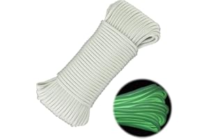 CAUTIOUS Fluoreszierende Paracord 31 Meter 550 4mm Fallschirm Schnur mit 9 Kern-Strängen Nylonschnur Strängen Typ III Fallschirm Schnur Nylon Paracordbänder Max. 250kg (550lbs)