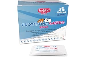Buona Pet Protettina Gastro 20 Stick Monodose in Gel Appetibile, Mangime Complementare per Cane e Gatto, Supporto per la Funzione Gastrointestinale Superiore