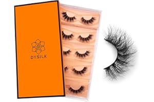 DYSILK Ciglia Finte Naturali 5 Paia 6D Extension Ciglia Lashes Occhio Di Gatto Ciglia Sottili Fake Eyelashes Fatte a Mano al Ciglia Corte Riutilizzabili False Lashes|16mm
