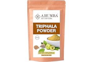 Arumba Ayurveda Triphala Powder 250 Grams for Constipation Relief, Haritaki, Bibhitaki, Amla, Cleanse Vitamin C, Digestion