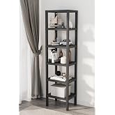 Mithra Life 6 Katlı Siyah Plastik Banyo Mutfak Rafı MIT1045