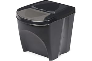 MultiProject Sorti box sortibox bin waste separation system waste segregation waste bags waste bin recycling waste sorter, charcoal, 1 x 20 L