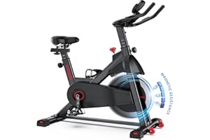 FITINDEX Vélo D'appartement Magnétique pour Intérieur, Vélo Stationnaire pour la Maison, Vélo de à Ceinture Silencieuse avec Volant D'inertie de 18 kg, Siège Confortable, écran LCD,