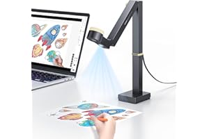 CZUR Fancy S Pro 12 MP Fotocamera per Documenti, Pieghevole Visualizzatore, Risoluzione 4K, Webcam 1080P@60 FPS, Doppio Autofocus, Campo Visivo A3, con Luce LED e MIC, er macOS e Windows (Grigio)