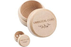 MIIQXX 1PCS Umbilical Cord Keepsake Box,Engraved Wooden Baby Keepsake Box,Umbilical Cord & Tooth Fairy Memory Storage for Newborn,Christening,Fetal Hair & Lost Teeth Storage