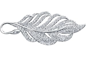 QUKE Glänzende österreichische Cubic Zirkonia Kristall Braut Brosche Pin für Frauen und Mädchen Bräute Hochzeit Brosche Pin