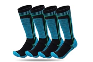 AMRTA Chaussettes De Ski Femme Homme Enfant Hiver Hautes Performances Snowboard Thermiques Unisex Value 2 Pair, Chaussette De Sport pour Randonnée Trekking Camping Cyclisme