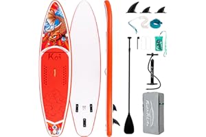 FunWater Tavola Da Surf Gonfiabile SUP Completa Paddleboard Accessori Pagaia Regolabile, Pompa, Zaino Da Viaggio, Guinzaglio Di Sicurezza, Custodia Impermeabile