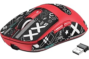 VGN GAMEPOWER Attack Shark X3 Superlight Ratón Gaming Inalámbrico, 49g Ultraligero Mouse Gaming, Sensor PAW3395, 26,000DPI, 2.4G/BT5.0/Cableado, Batería 200 Horas, Cinta Antideslizante, PC/Mac, Rojo