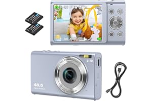 STUOGYUM Digital Camera, Autofocus Vlogging Camera HD 2.7K 48MP with 2.8" Large Screen, 16X Digital Zoom, Portable Mini Camera for Photography, Youtube Vlogging Camera for Kids,Adult,Beginners