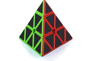 Maomaoyu Pyraminx Cube 3x3 3x3 Speed Cube Piramide Triangolo Magico Puzzle Twist Magic Cube Fibra di Carbonio Adesivo Regalo di Vacanza per Bambini Adulti Nero