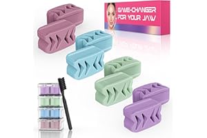 Azrra Jaw Trainer, Jaw Exerciser & Jawline Shaper for Men & Women, Double Chin Reducer, Jawline Toning Tool with 4 Resistance Levels (8pcs)